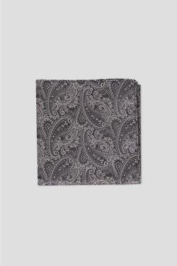 Sort & hvid lommeklud med paisley