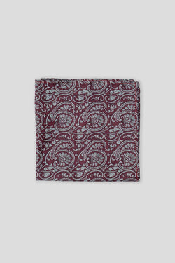 Bordeaux & hvid paisley lommeklud