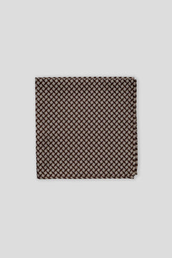 Brunt & beige geometrisk lommeklud