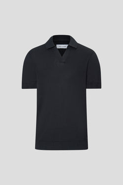 Kortærmet sort polo