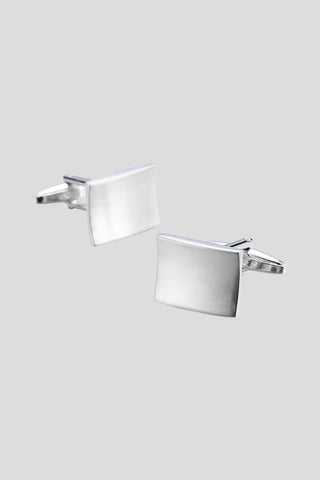 Børstet sølv manchetknapper PVD