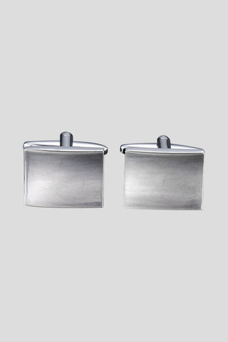 Børstet sølv manchetknapper PVD