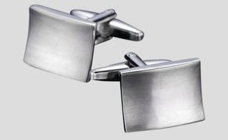 Børstet sølv manchetknapper PVD