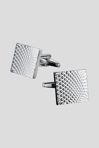 Mønstrede sølv manchetknapper PVD