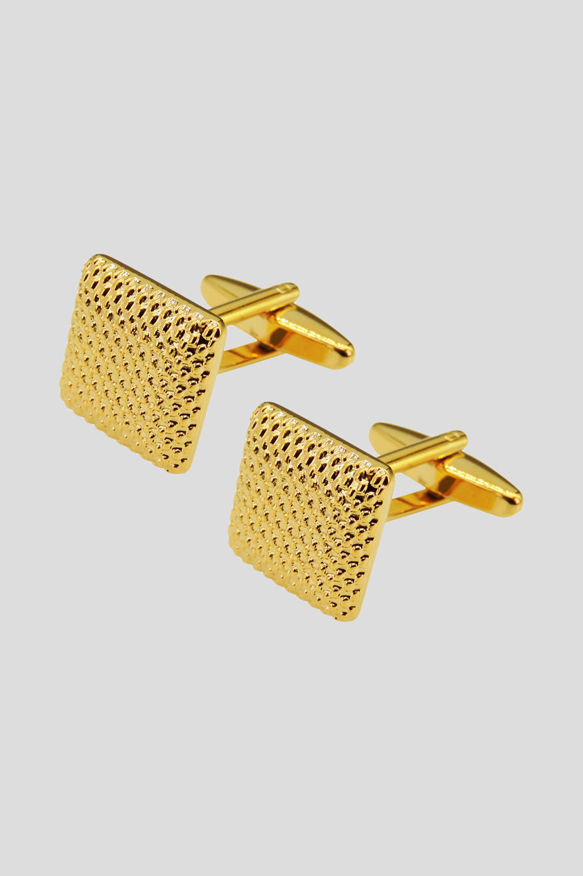 Afrundet mønstret guld manchetknapper PVD
