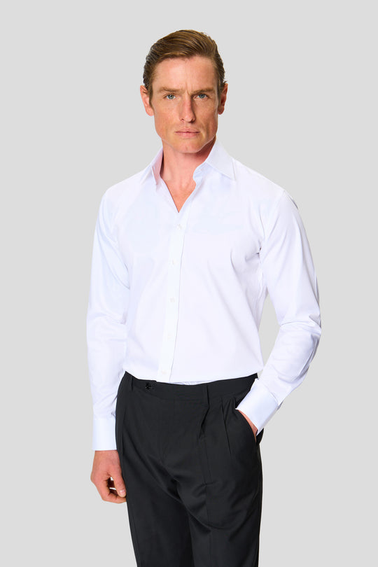 Signatur poplin skjorte hvid regular fit