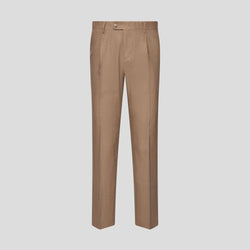 PRESTIGE brune straight fit hørbukser