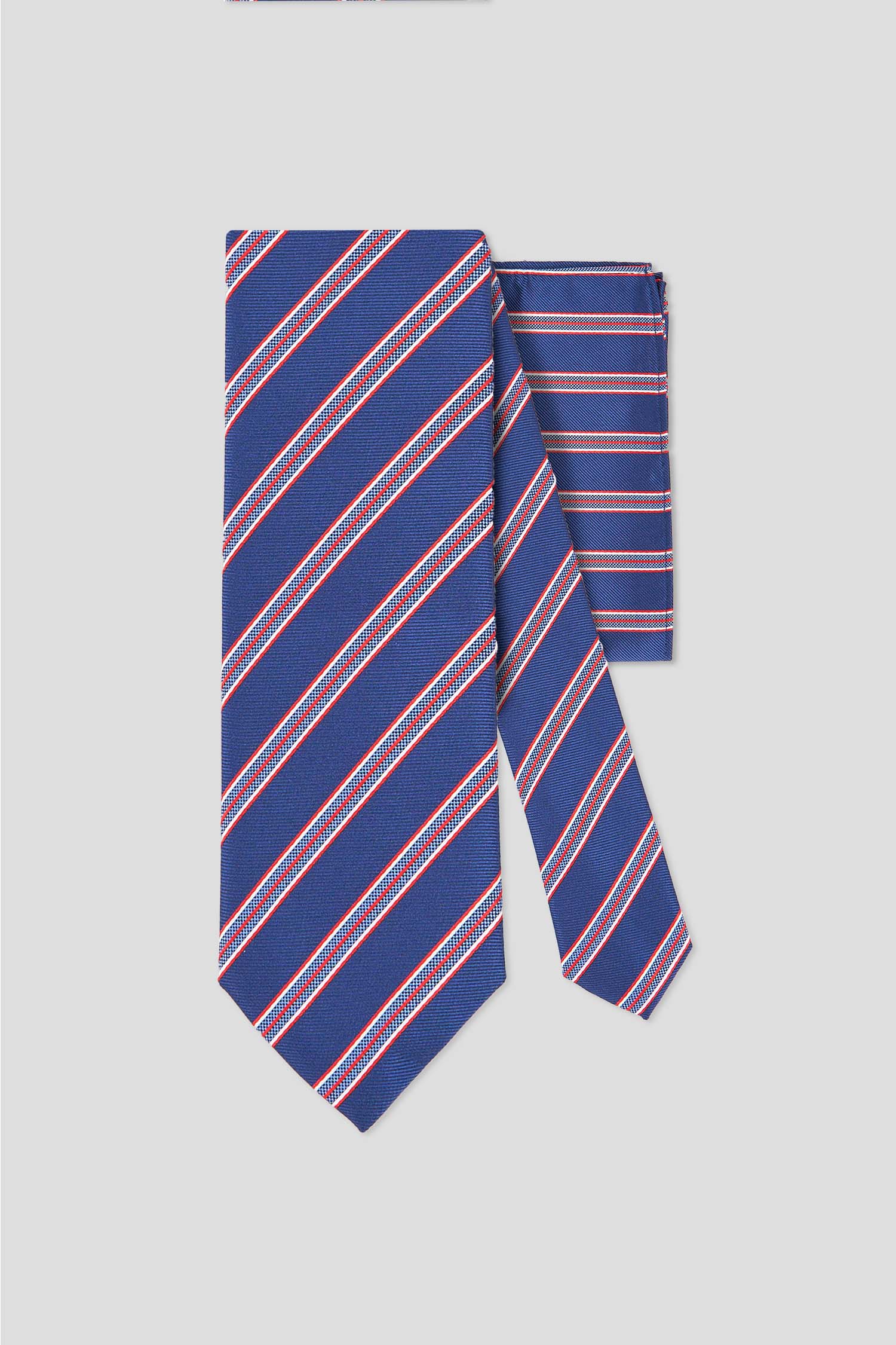 Slips & lommekluds pakke (Blå & rød stribet) suitclub.dk