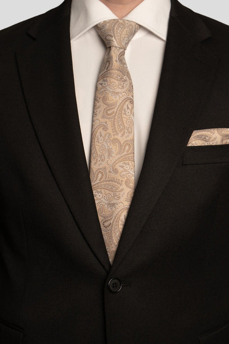Slips & lommekluds pakke (Champagne paisley)