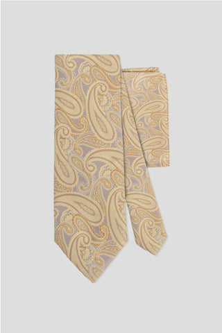 Slips & lommekluds pakke (Gul paisley) suitclub.dk