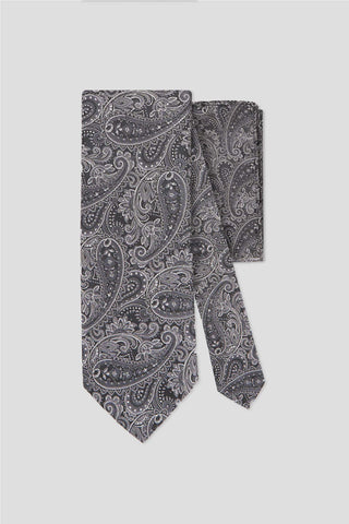 Slips & lommekluds pakke (Sort & hvid paisley) suitclub.dk