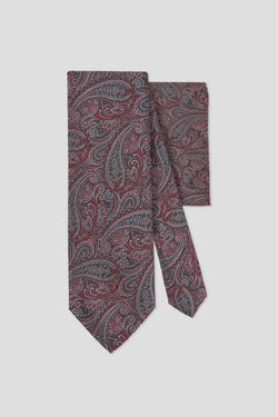 Slips & lommekluds pakke (Sort & rød paisley)