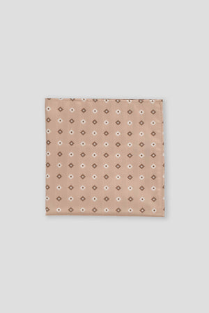 Beige blomstret lommeklud