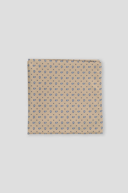Beige dråbemønstret lommeklud