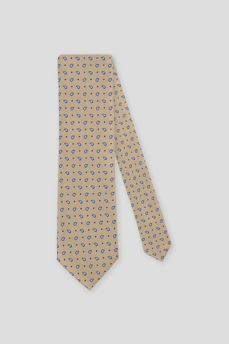 Beige dråbemønstret slips