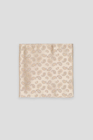 Beige dråbemønstret silkelommeklud PVD