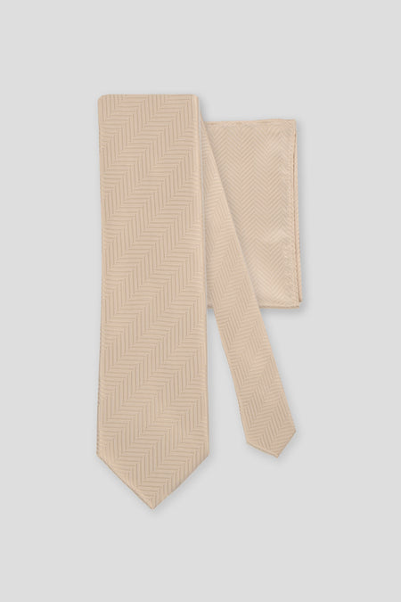 Slips & lommekluds pakke (Champagne sildeben)
