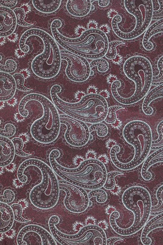 Bordeaux paisley silkelommeklud
