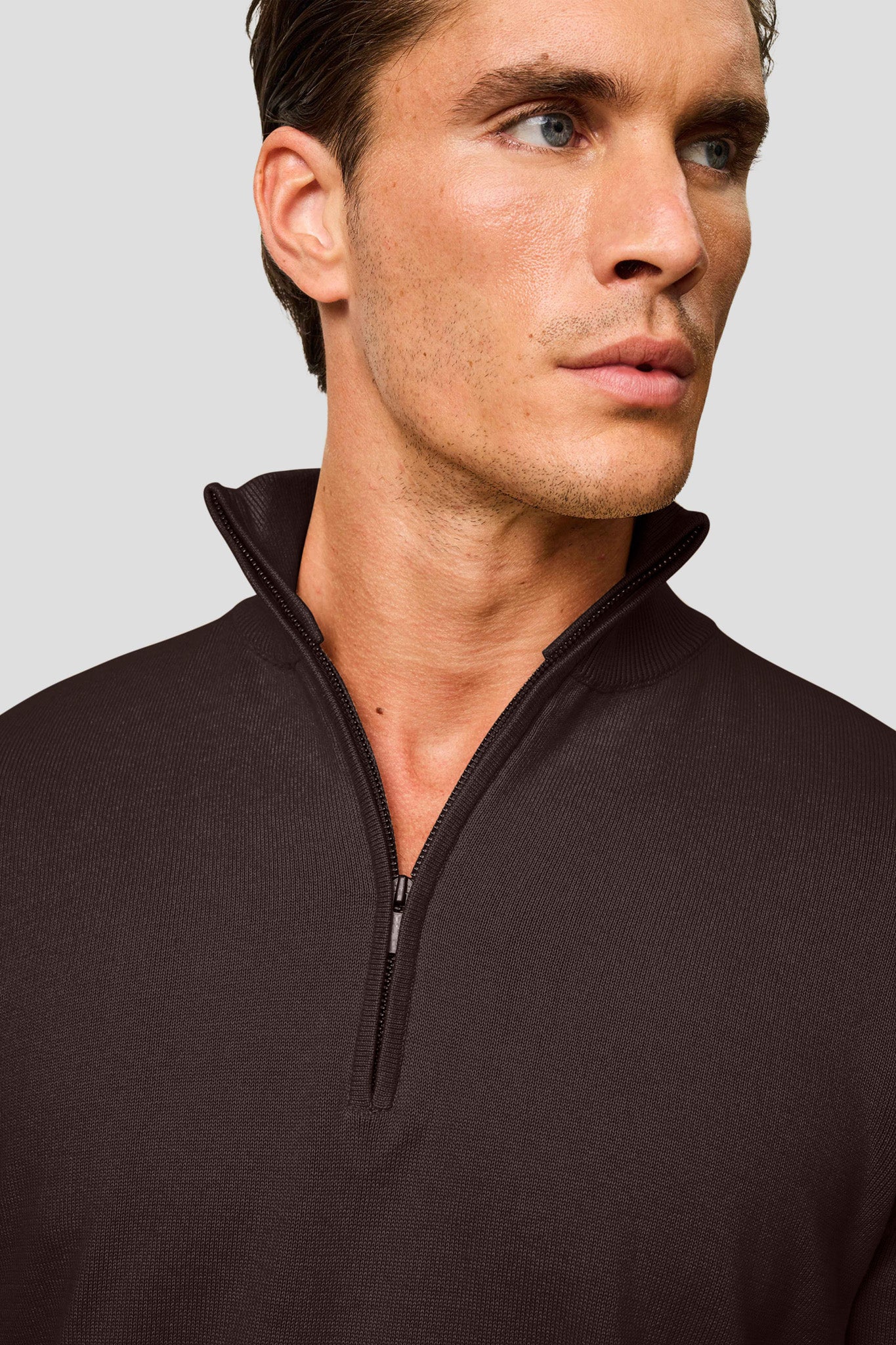 Brun half-zip striktrøje HVIID