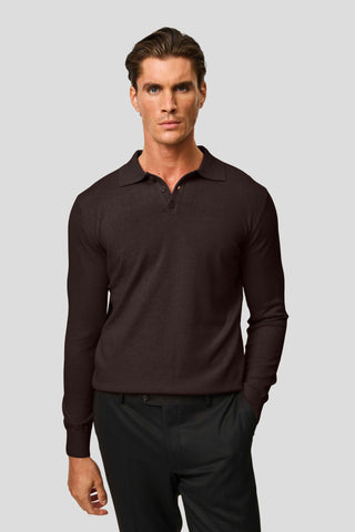 Brun langærmet polo HVIID