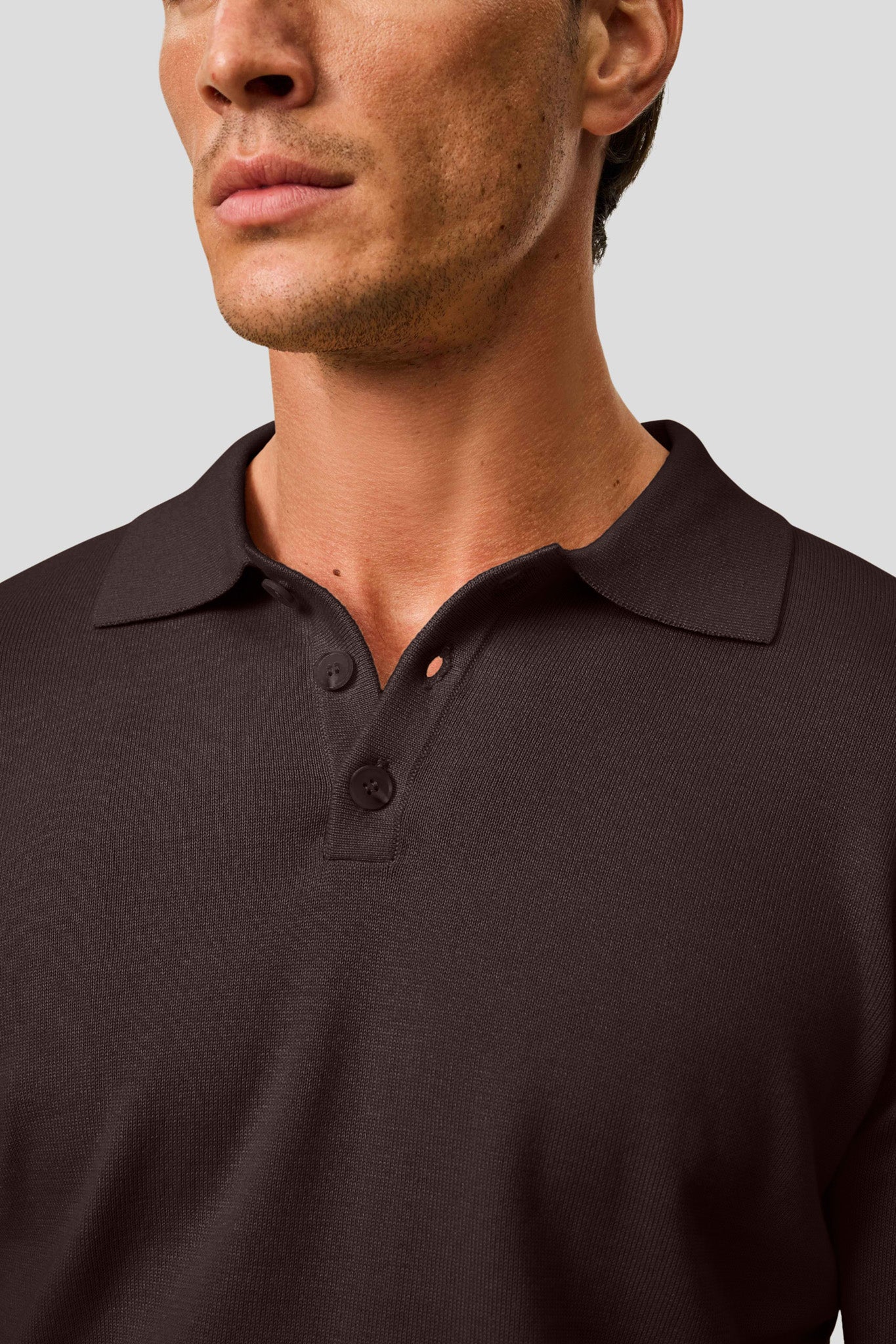 Brun langærmet polo HVIID