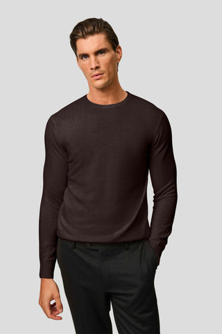 Brun o-neck striktrøje HVIID