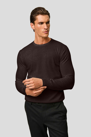 Brun o-neck striktrøje HVIID