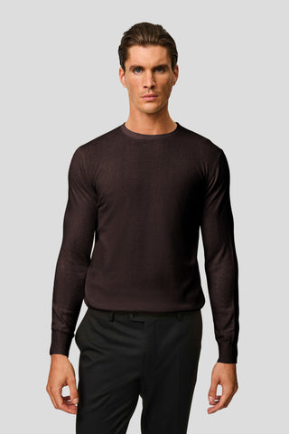 Brun o-neck striktrøje HVIID