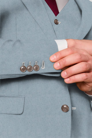 CUSTOM lyseblåt bomuldsjakkesæt SUIT CLUB