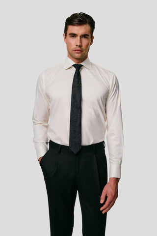 Exclusive twill skjorte off-white slim Shirtmakers