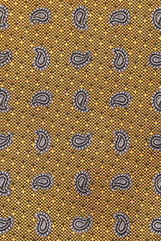 Slips & lommekluds pakke (Gult dråbemønster i silke) suitclub.dk