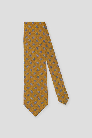 Gult dråbemønstret silkeslips