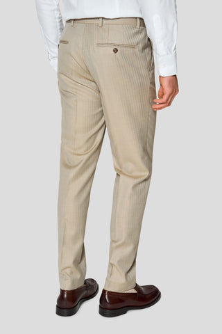 HERITAGE beige three-piece jakkesæt med sildeben MBO