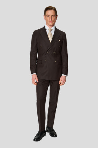 HERITAGE brun dobbeltradet blazer med sildeben MBO