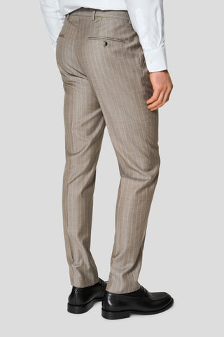 HERITAGE lysegråt dobbeltradet jakkesæt med nålestriber MBO