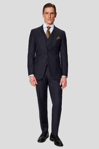 HERITAGE navy vest med nålestriber MBO