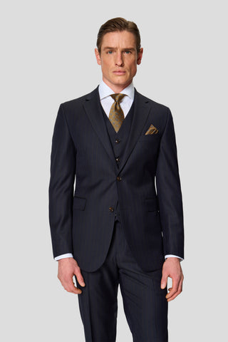 HERITAGE navy vest med nålestriber MBO