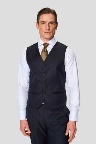 HERITAGE navy vest med nålestriber MBO