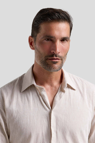 Beige hørskjorte Shirtmakers