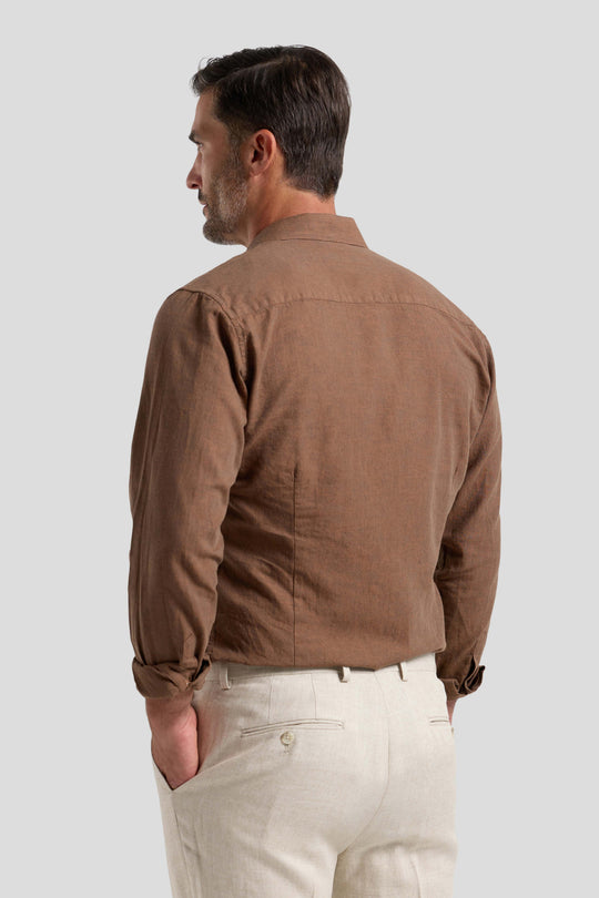 Brun hørskjorte Shirtmakers