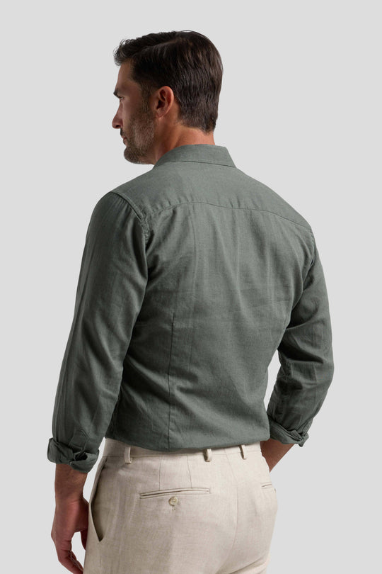 Grøn hørskjorte Shirtmakers
