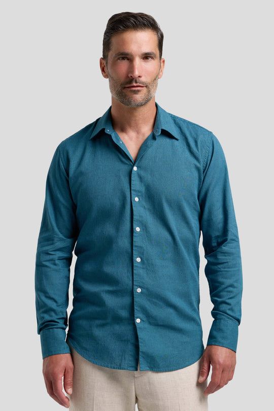 Petrol hørskjorte Shirtmakers
