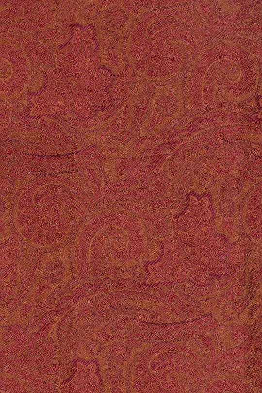 Kobberrød paisley silkelommeklud