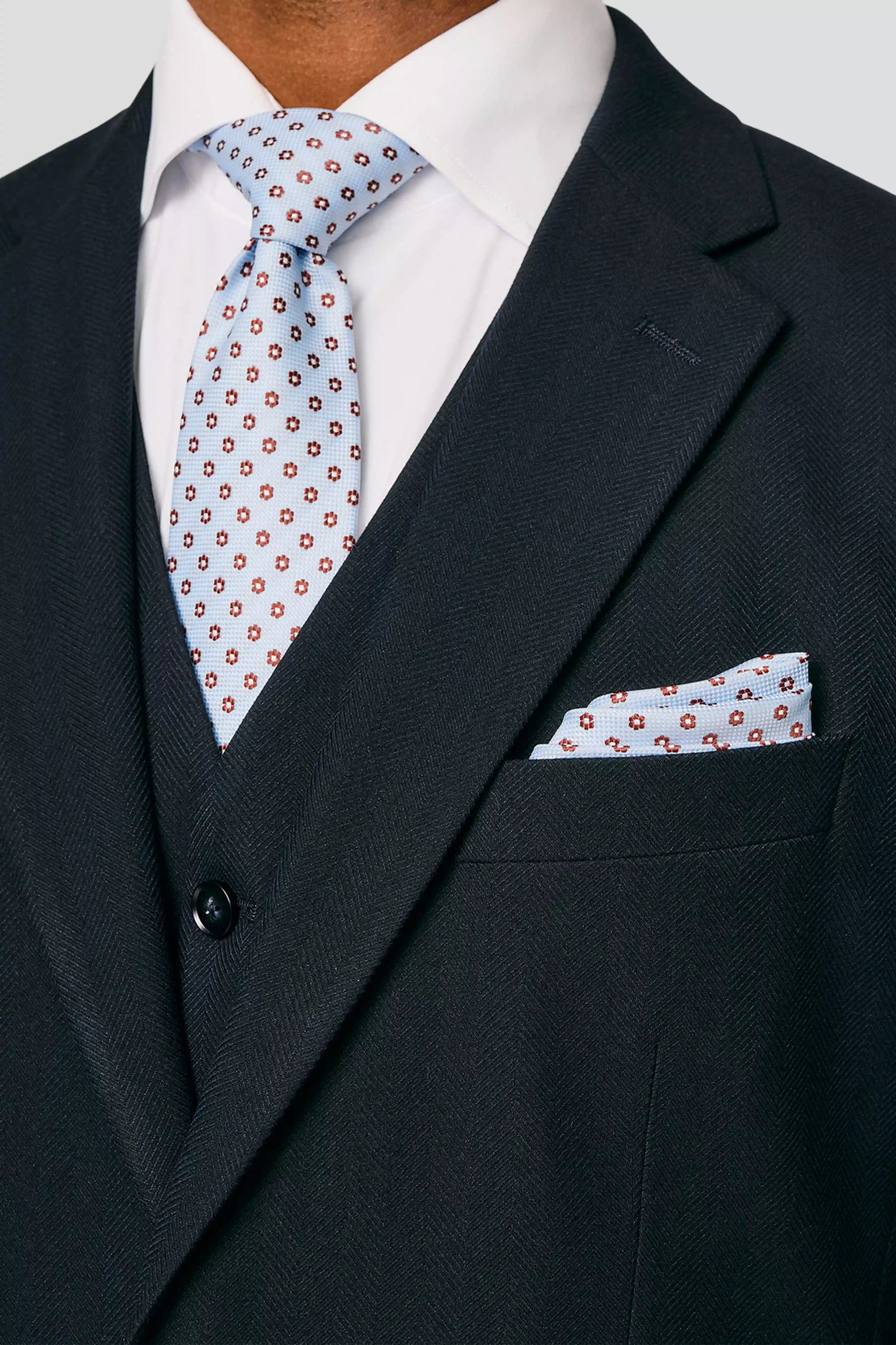 Slips & lommekluds pakke (Lyseblåt blomstret) suitclub.dk