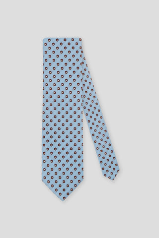 Lyseblåt blomstret slips PVD