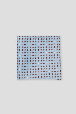 Lyseblåt blomstrede lommeklud PVD