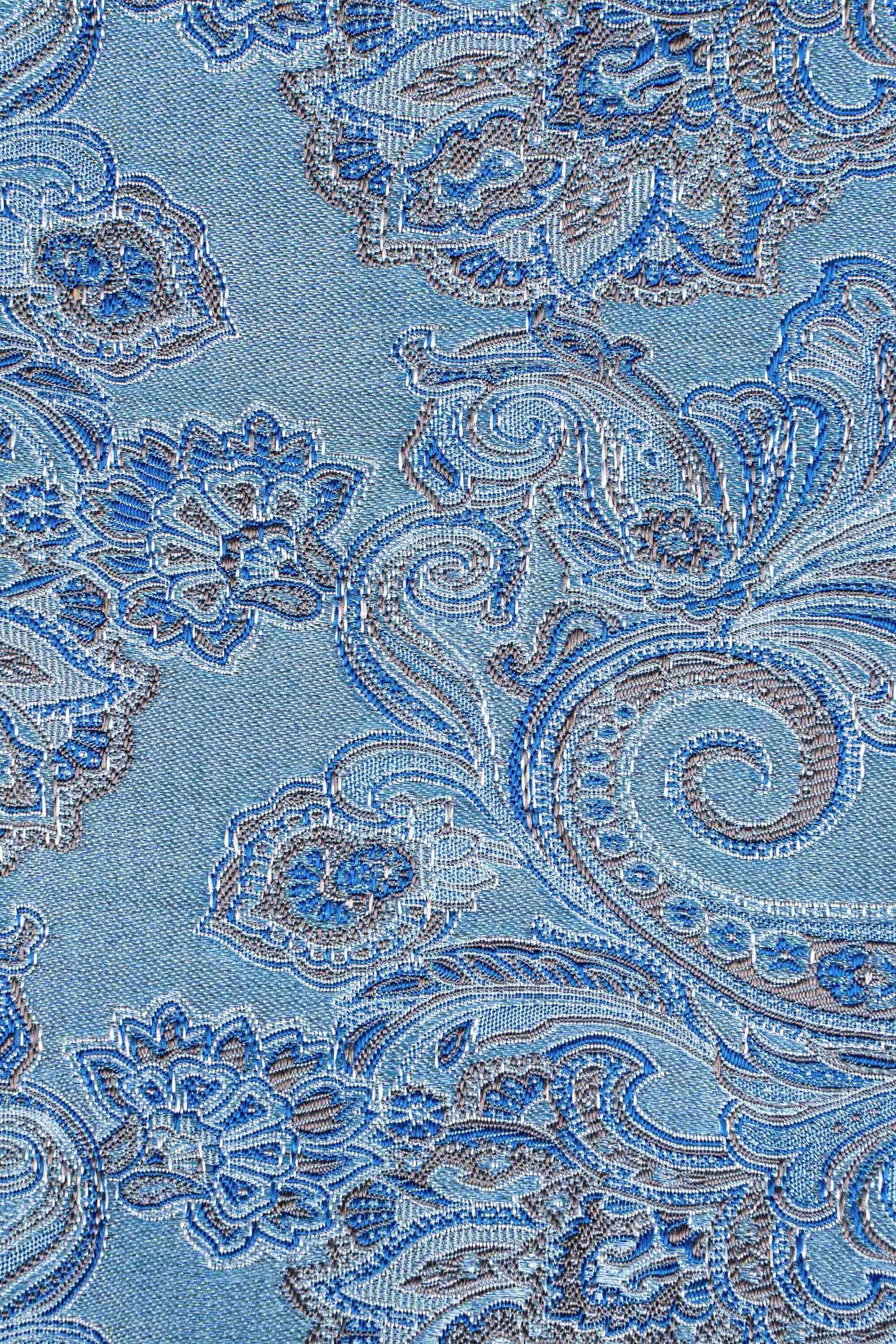 Lyseblåt paisley silkeslips PVD