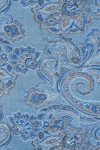 Lyseblåt paisley silkeslips PVD
