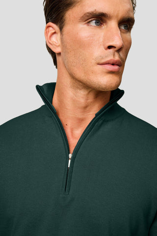 Mørkegrøn half-zip striktrøje HVIID
