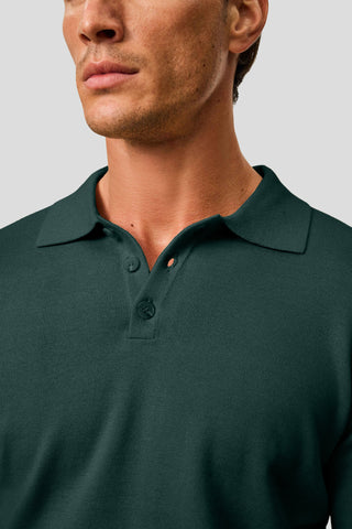 Mørkegrøn langærmet polo HVIID